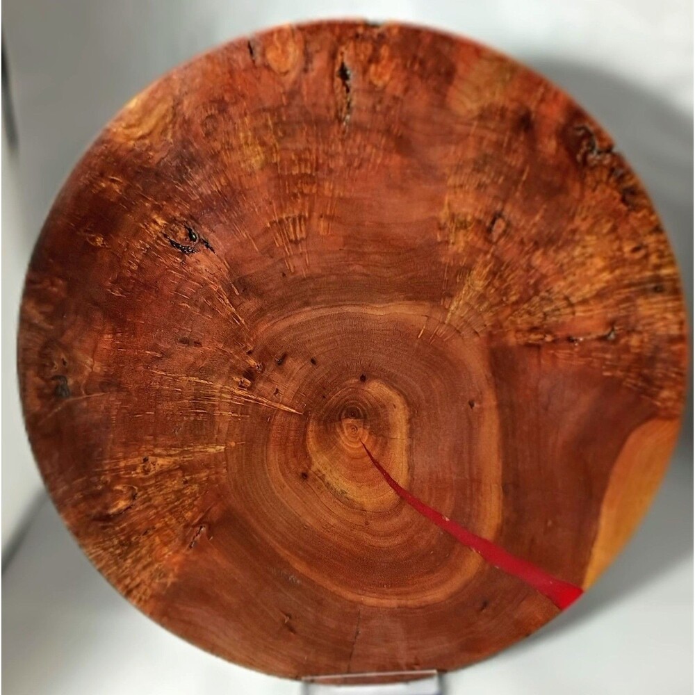 Hand Turned Black Cherry Burl Display Plate Platter Artsy  Wood bowl blank art